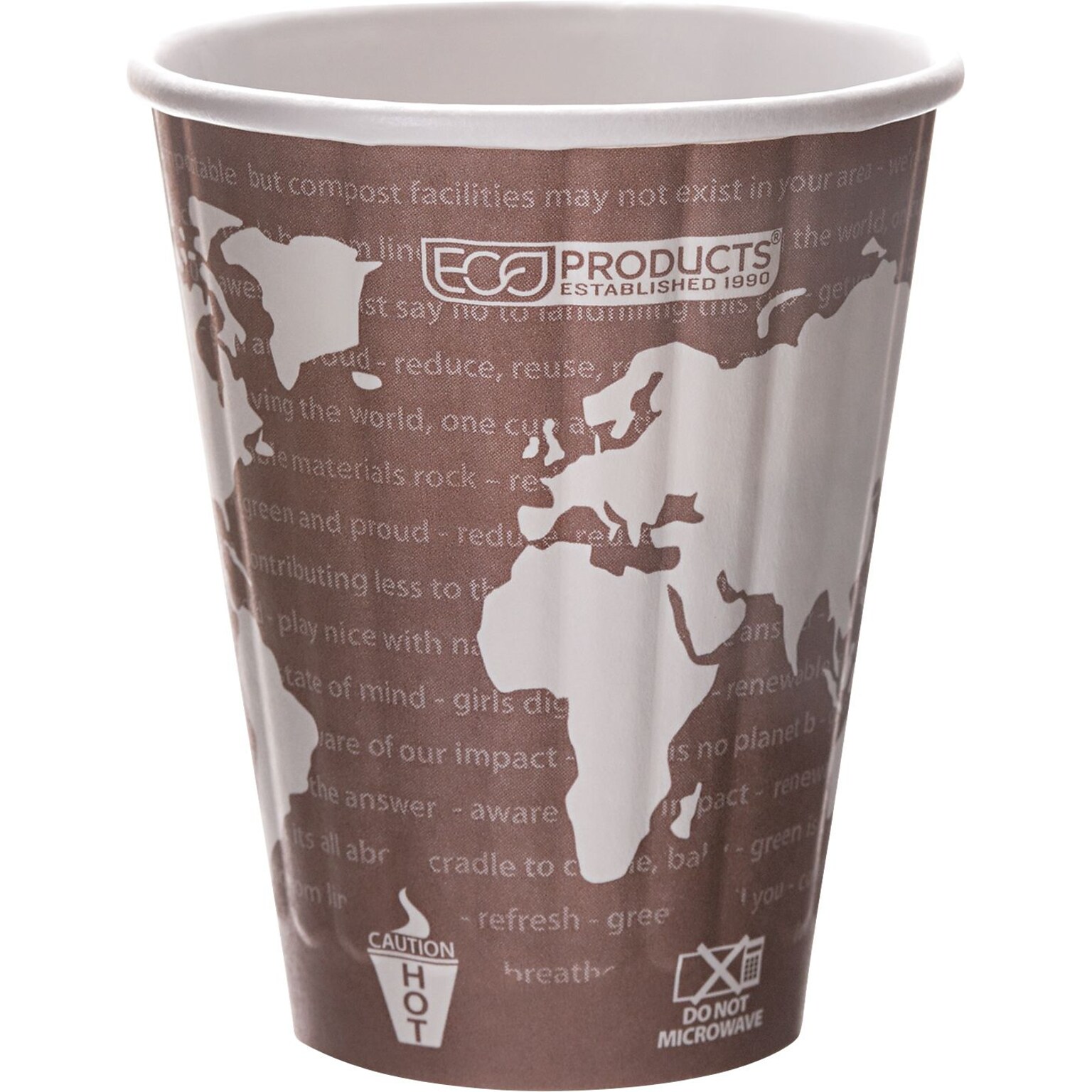 Eco-Products® World Art™ Insulated Compostable Hot Cup, 8 oz., Maroon, 800/Carton (ECOEPBNHC8WD)