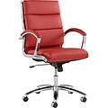 Neratoli Mid-Back Swivel/Tilt Chair, Red Soft-Touch Leather, Chrome Frame