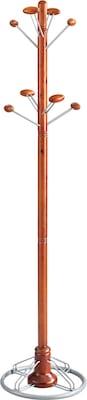 Safco® Eight Hook Wood/Steel Modern Costumer; Cherry
