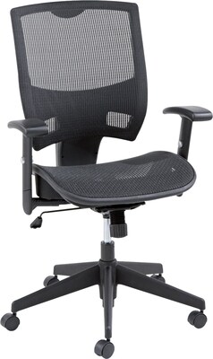 Epoch Series All Mesh Multifunction Mid-Back Chair, Black Back/Seat