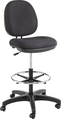 Alera® Interval Series Swivel Task Stool, 100% Acrylic With Tone-On-Tone Pattern, Black