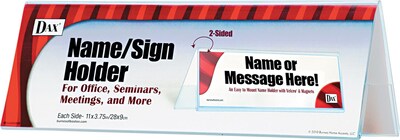 Name Sign Holder, Blank, 11 x 4, Clear