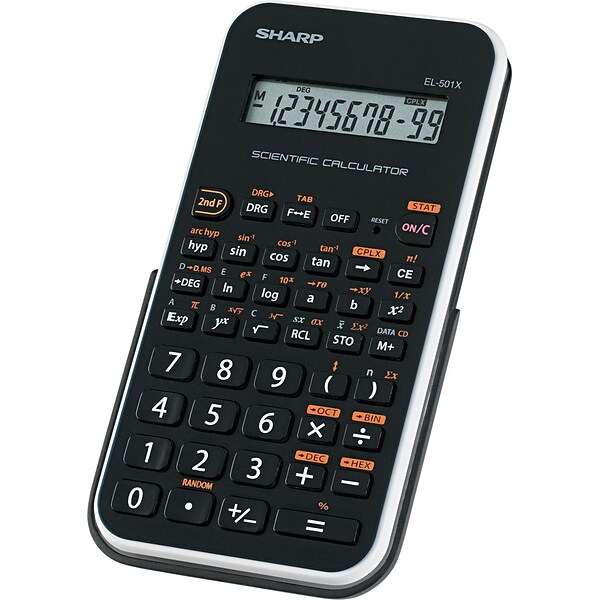 Sharp® EL-501XBWH Scientific Calculator, 10-Digit LCD, Black/White