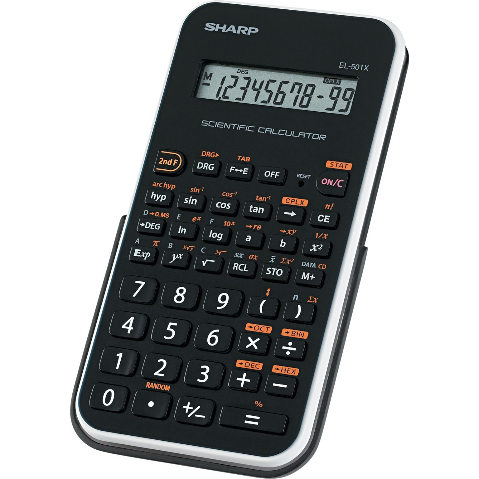 Sharp® EL-501XBWH Scientific Calculator, 10-Digit LCD, Black/White