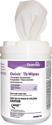Diversey™ Oxivir® TB Disinfectant Cleaner Wipes, 160 Wipes/Pk, 12/Ct