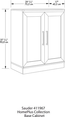 Sauder HomePlus Base Cabinet With 2 Doors, 37-3/8"H x 29-5/8"W x 17"D, Sienna Oak (411967)
