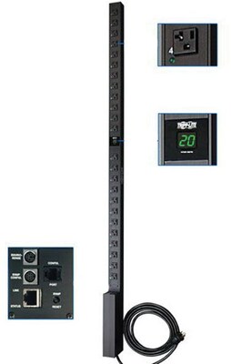 TRIPP LITE Digital PDU; 120V, 20A L5-20P 0U Vertical RM 24X5-15/20R 10ft, PDUMV20NET
