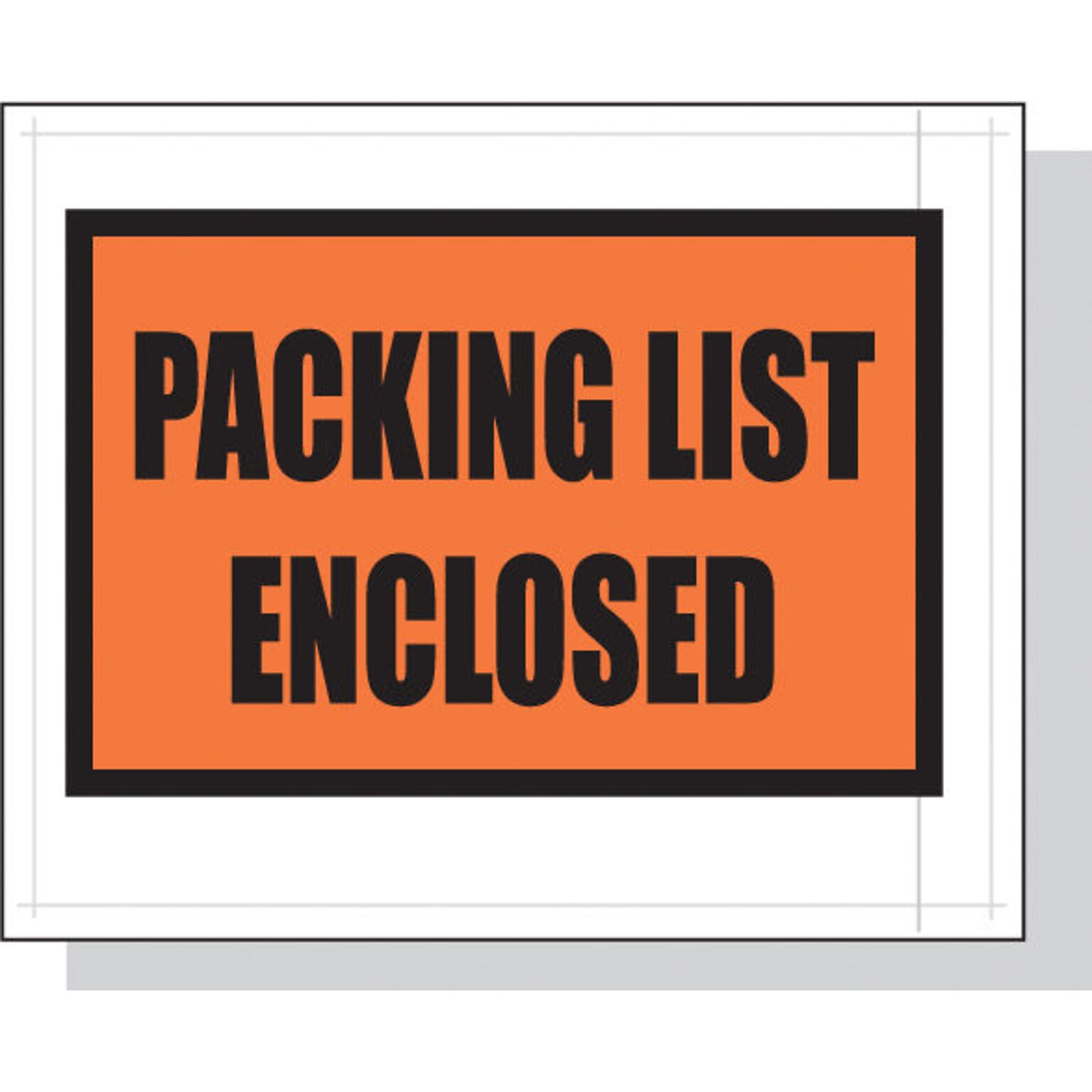 4 1/2 x 5 1/2 Packing List Enclosed Envelopes, Orange, 1000/Carton (PL10)