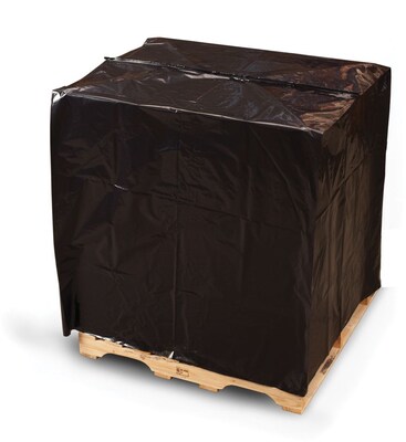 Laddawn Pallet Top Cover with UVI/UVA, 3 Mil, 50  x 42  x 69, Black, 45/Roll (10900)
