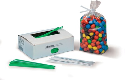 4 Paper Twist Ties White, 2000/Carton (PBT4W)