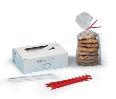 4 Paper Covered Twist Ties, Color, 2000/CT (4875)