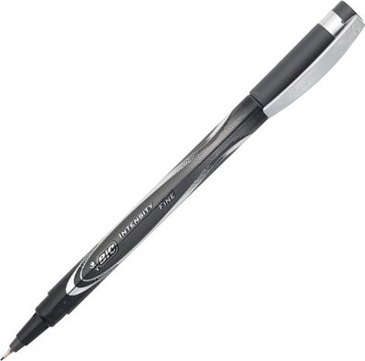 BIC Intensity Felt Pens, Fine Point, Black Ink, Dozen (FPIN11-BLK)
