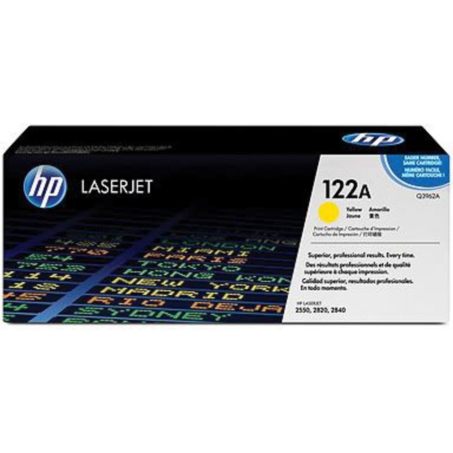 HP 122A Yellow Toner Cartridge, High Yield (Q3962A)
