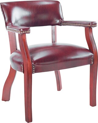 Alera® Traditional Vinyl Guest Chairs, Arm Chair