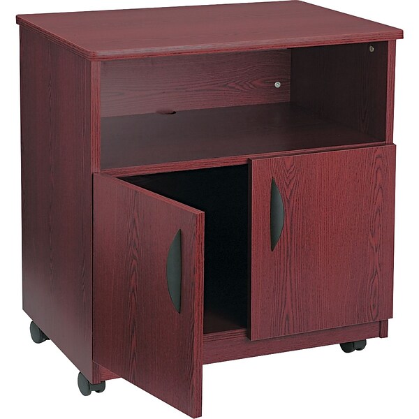 Safco® Mobile Laminate Machine Stand, Mahogany, 30 1/2H x 28W x 19 3/4D