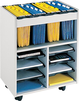 Safco Go Cart 6-Shelf Metal Mobile File Cart, Gray (5390GR)