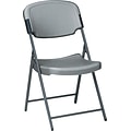 Iceberg Rough N Ready Folding Chairs, Plastic, Charcoal, Seat: 18 3/4W x 21 1/2D, Back: 18 3/4W