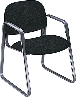 HON® Solutions - 4000 Series Sled Base Guest/Side Chair, Fabric, Black, Seat: 20W x 18 1/4D, Back: 21W x 15H