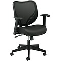 HON Mesh Mid-Back Task Chair, Center-Tilt, Adjustable Arms, Black Fabric Seat (BSXVL551VB10)