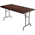Alera™ Melamine Folding Table in Walnut Woodgrain, 60Wx30D