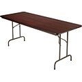 Alera® Melamine Folding Table in Walnut Woodgrain, 72Wx30D