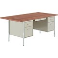 DBM Alera® Steel Desks Woodgrain Laminate Desk Putty, Oak, 29 1/2H x 72W x 36D