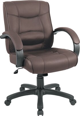 Alera™ Strada Series Executive Leather Chairs; Mid Back; Brown