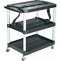 Rubbermaid Media Master 3-Shelf Metal Utility Cart, Black (FG9T2800 BLA)