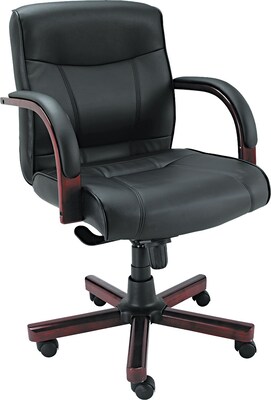 Alera® Madaris Series Swivel/Tilt Leather Executive Chairs, Mid Back