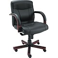 Alera® Madaris Series Swivel/Tilt Leather Executive Chairs, Mid Back