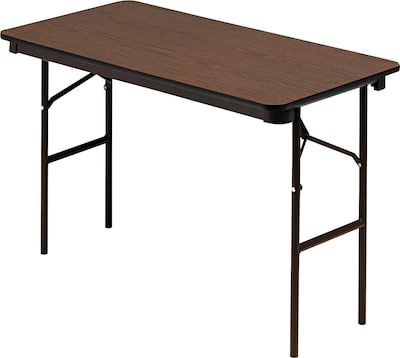 Iceberg® Economy Wood Laminate Folding Tables, 48x24, Walnut