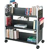 Safco® Scoot™ Double-sided Book Cart - 6 Shelf, Black, 41 1/2H x 40W x 17 1/4D