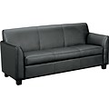 basyx by HON HVL873 Tailored Sofa, Leather, Black, Seat: 61 1/2W x 21D, Back: 70 W x 32H