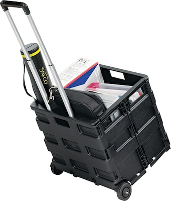 Safco STOW AWAY Folding Caddy, Black Plastic & Aluminum (SAF4054BL)