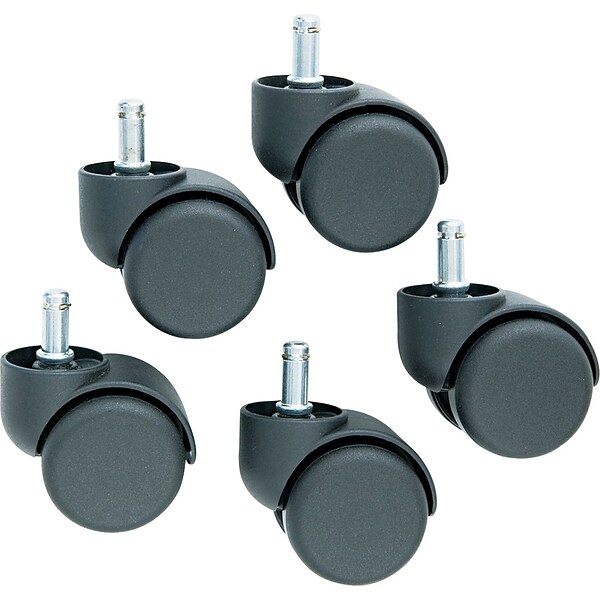 Safety Casters with Oversized Neck, K Stem, Hard Wheel Tread