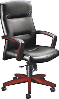 HON Park Avenue Collection® 5000 Series Leather, Vinyl Management, Black