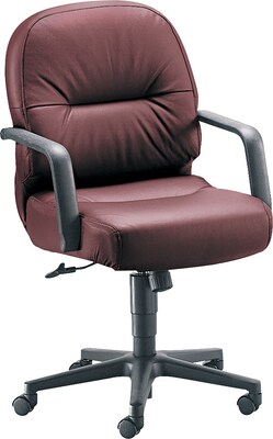 HON® 2090 Series Leather Executive Mid-Back Chair, Burgundy