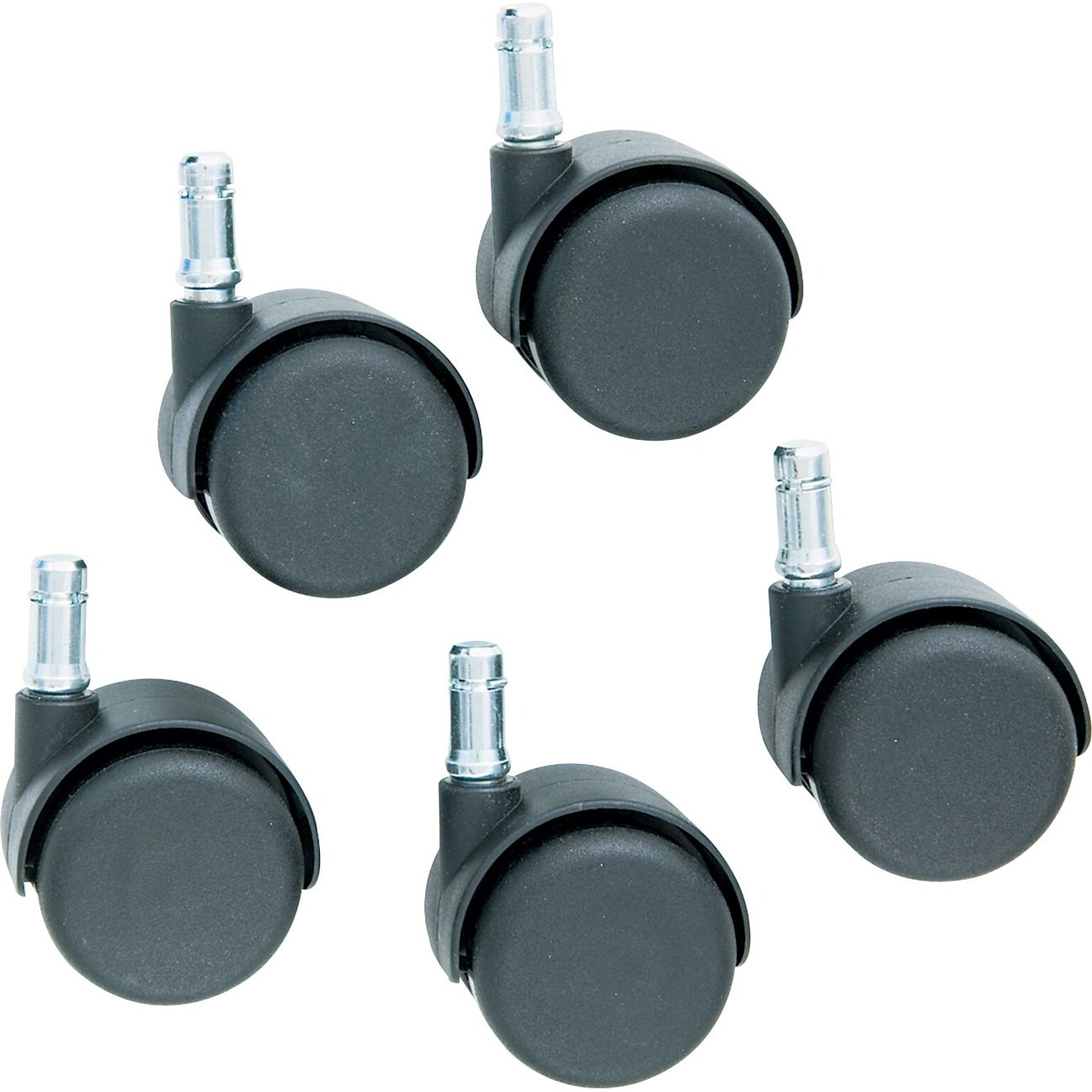 Safety Casters with Standard Neck, B Stem, Hard Wheel Tread