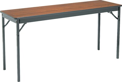 Barricks Rectangular Folding Table, 60L x 18W, Walnut (BRKCL1860WA)