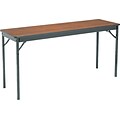 Barricks Rectangular Folding Table, 60L x 18W, Walnut (BRKCL1860WA)