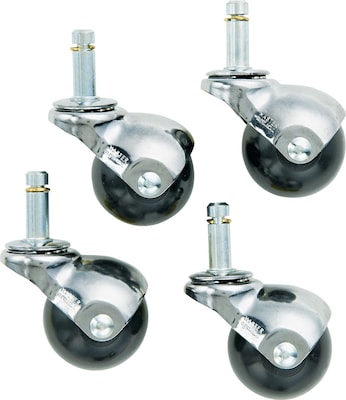 Superball Casters, Bright Chrome Finish