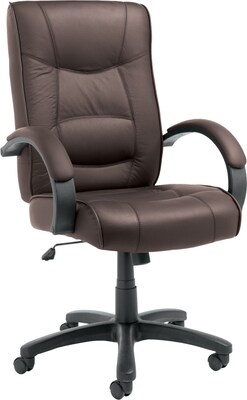 Alera™ Strada Series Executive Leather Chairs; High Back; Brown