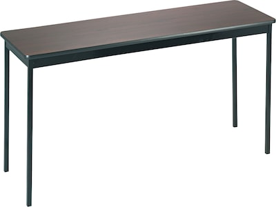 Barricks Woodgrain Laminate Utility Table, 30 x 60, Black/Walnut (UT1860WA)