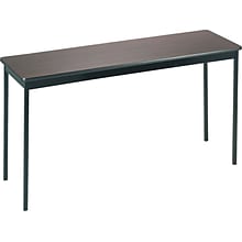 Barricks Woodgrain Laminate Utility Table, 30 x 60, Black/Walnut (UT1860WA)