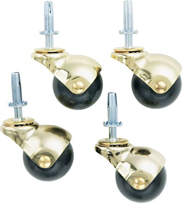Superball Casters, Bright Brass Finish