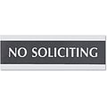 Century Series Office Sign, 3 x 9, No Soliciting (4758)