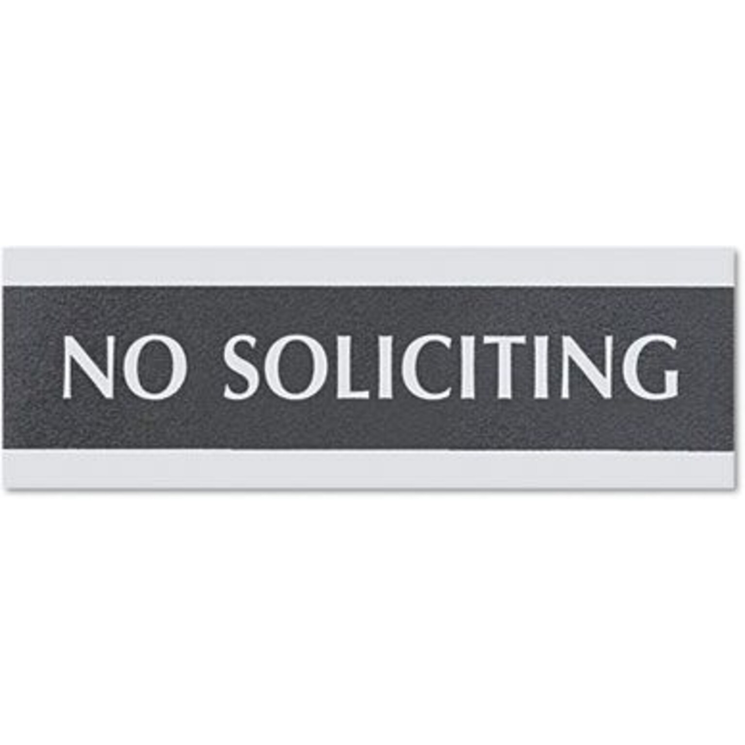 Century Series Office Sign, 3 x 9, No Soliciting (4758)