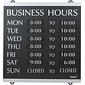 Business Hours Sign, 14x13", Black/Silver, Caution Sign