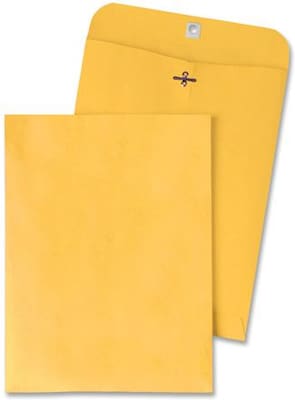 Quality Park Clasp & Moistenable Glue Catalog Envelope, 9 1/4 x 14 1/2, Brown Kraft, 100/Box (3789