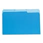Pantaflex File Folders, Recycled, 2-Tone Blue, Legal Size, Top Tab, 1/3 Cut, 100/Box